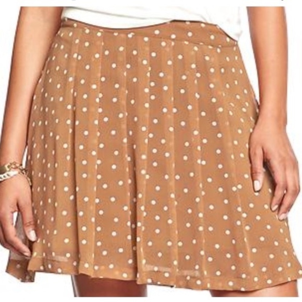 Brown Polka Dot Circle Skirt XL